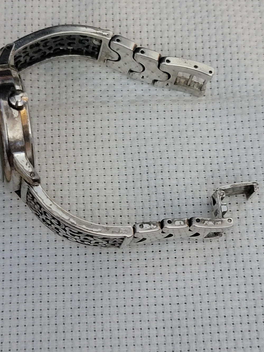 Brighton Women's Silver Wave Crystal Accent Bracelet Watch